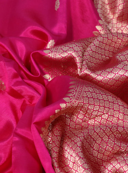 Banarasi poona silk saree pink with allover zari woven buttas and zari woven butta border