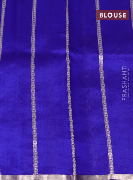 Banarasi poona silk saree royal blue with allover zari weaves & buttas and zari woven simple border