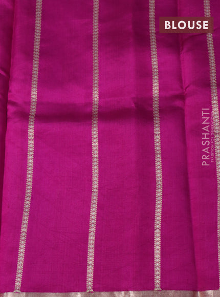 Banarasi poona silk saree magenta pink with allover zari weaves & buttas and zari woven simple border