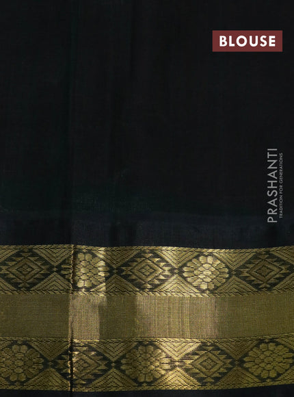 Kuppadam silk cotton saree red and bottle green with plain body and zari woven border