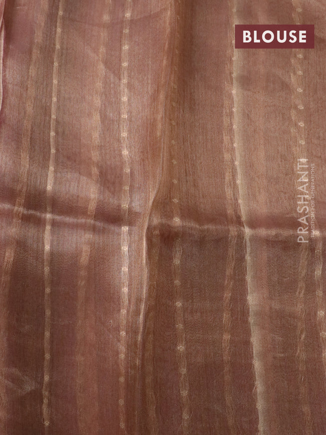 Banarasi tissue silk saree pastel pink with allover zari weaves and zari woven butta border