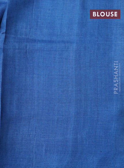 Pure tussar silk saree blue and cs blue with allover butta prints and printed border