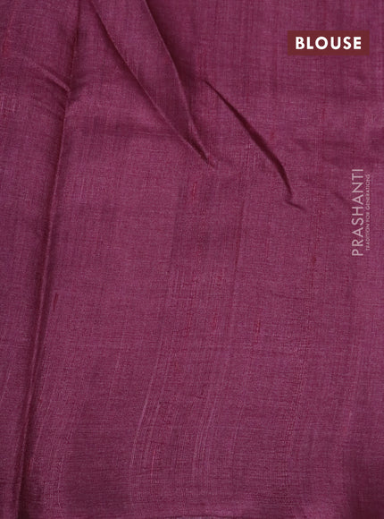 Pure tussar silk saree maroon and magenta pink shade with allover floral prints and printed border