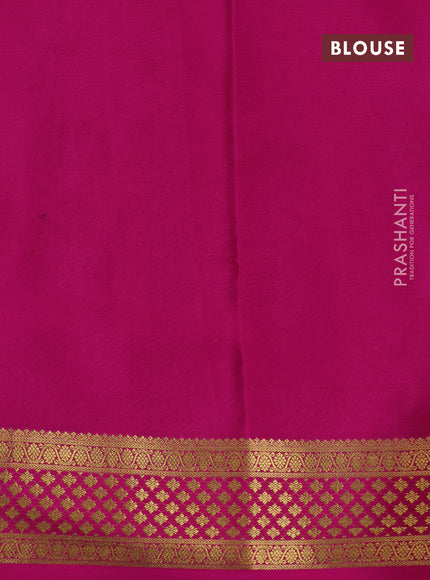 Pure mysore silk saree pastel green shade and pink with zari woven buttas and zari woven border