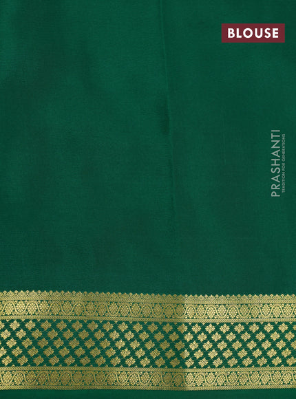 Pure mysore silk saree light blue and green with zari woven buttas and zari woven border