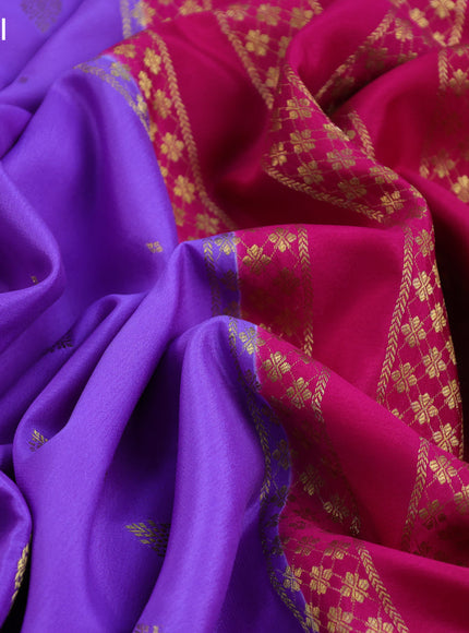 Pure mysore silk saree lavender shade and pink with zari woven buttas and zari woven border