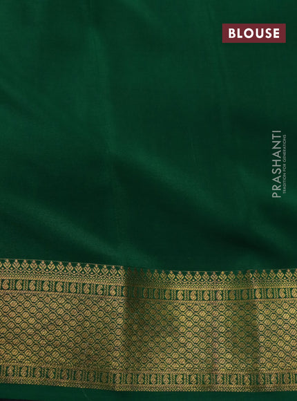 Pure mysore silk saree maroon and green with zari woven buttas and zari woven border