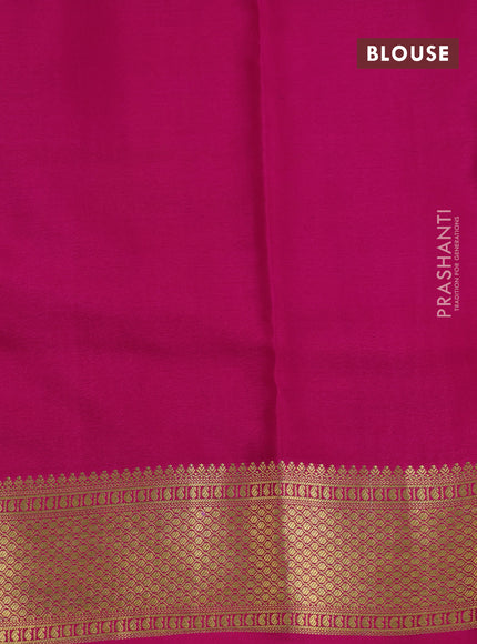 Pure mysore silk saree grey and pink with zari woven buttas and zari woven border