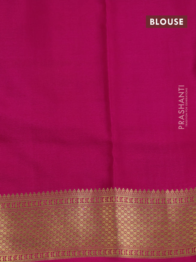 Pure mysore silk saree grey and pink with zari woven buttas and zari woven border