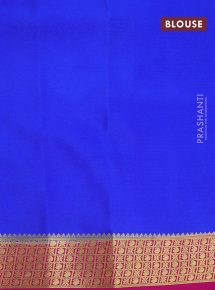 Pure mysore silk saree light blue and blue pink with allover zari stripe pattern and zari woven border