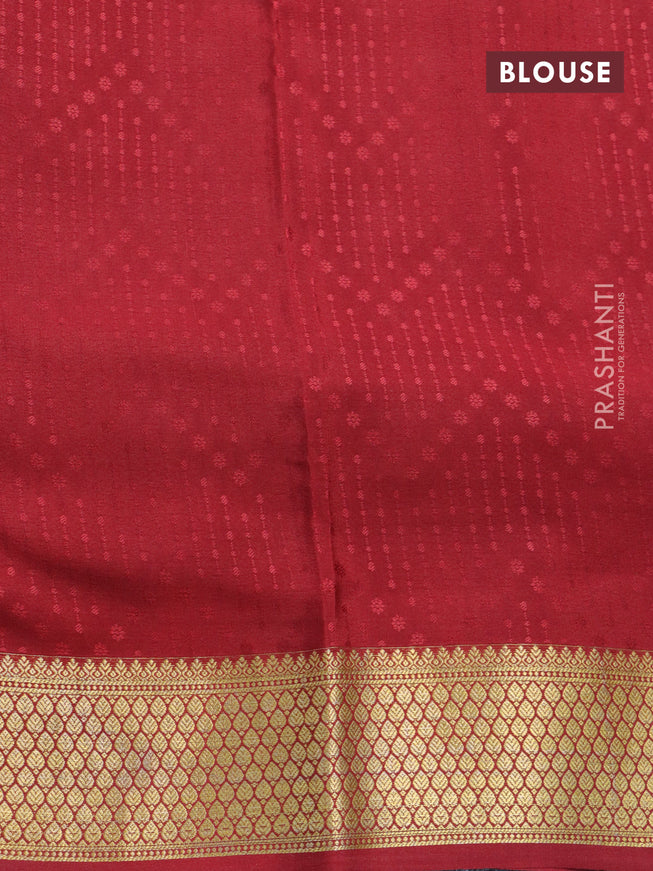 Pure mysore silk saree mustard yellow and red with allover zari checked pattern and zari woven border