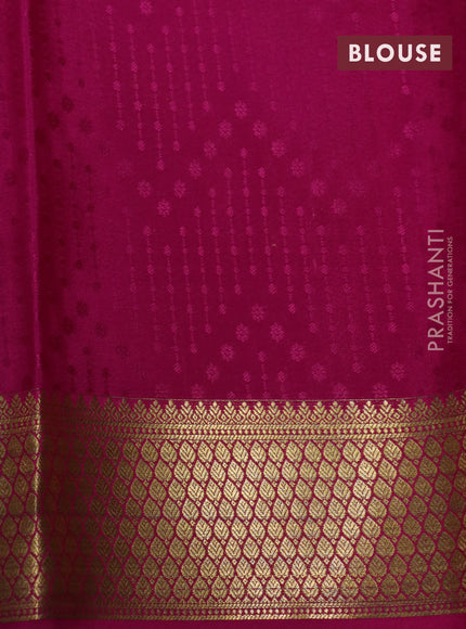 Pure mysore silk saree lavender shade and pink with allover self emboss and zari woven border