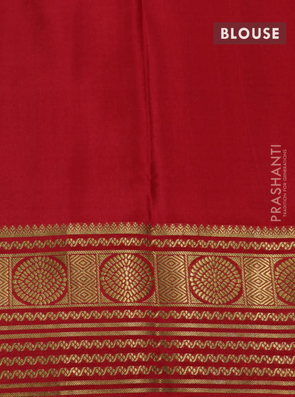 Pure mysore silk saree purple and maroon with allover zari weaves and rich zari woven border