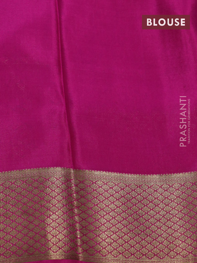 Pure mysore silk saree light blue and pink with allover zari weaves & buttas and rich zari woven border