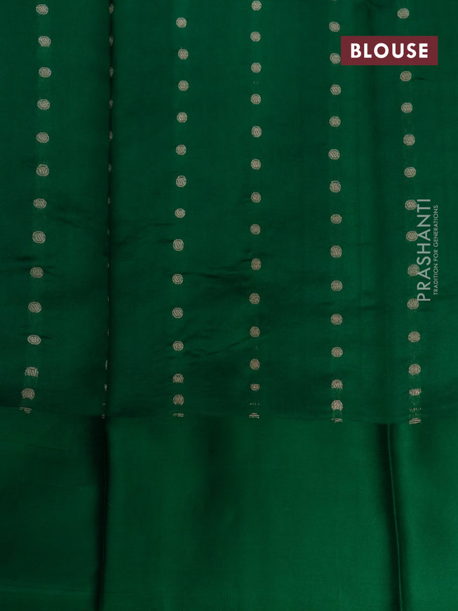 Banarasi poona silk saree green with zari woven buttas and zari woven butta border