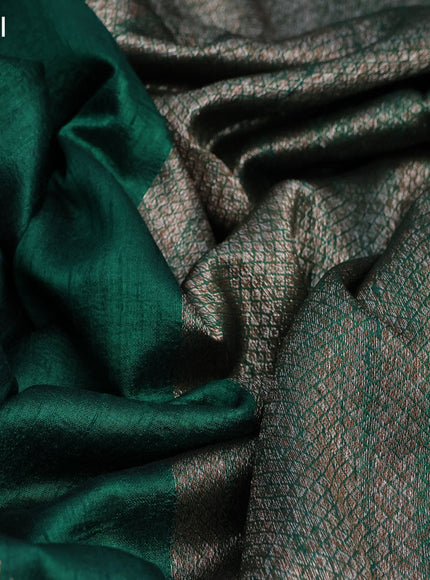 Banarasi raw silk saree green with thread & zari woven buttas and woven border