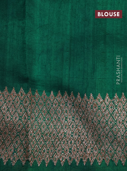 Banarasi raw silk saree green with thread & zari woven buttas and woven border