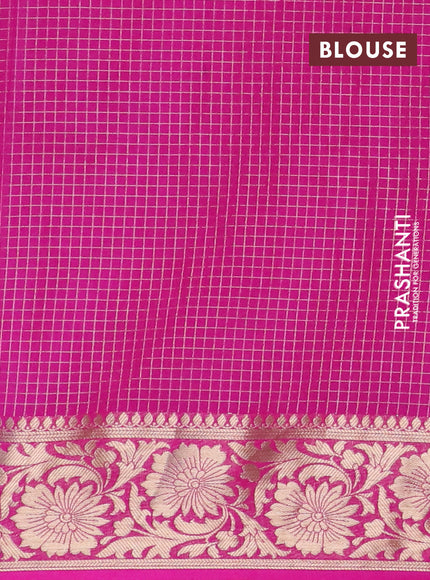 Semi crepe saree black and pink with allover zari weaves and zari woven border