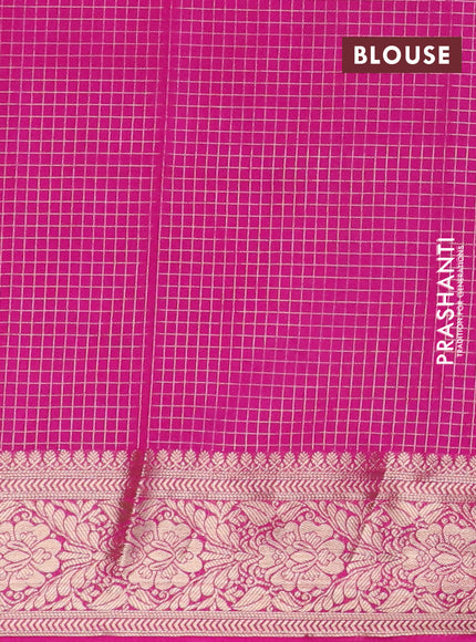 Semi crepe saree black and pink with allover geometric zari weaves & self emboss and zari woven border