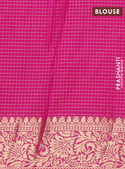 Semi crepe saree black and pink with allover geometric zari weaves & self emboss and zari woven border