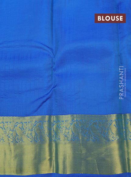 Roopam silk saree teal green and blue with allover zari weaves & buttas and zari woven border