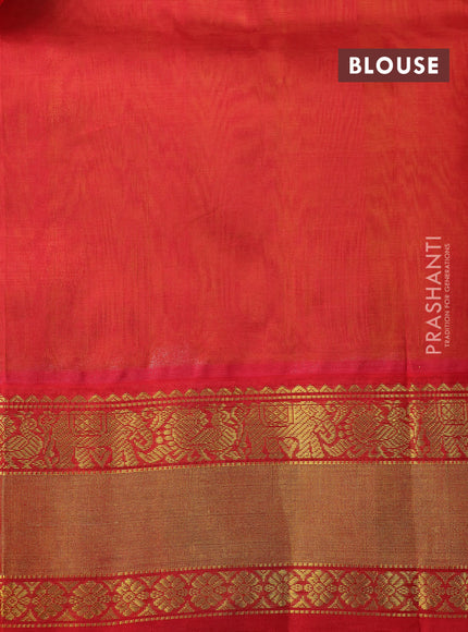 Kuppadam silk cotton saree lime yellow and red with annam & paisley zari woven buttas and zari woven border