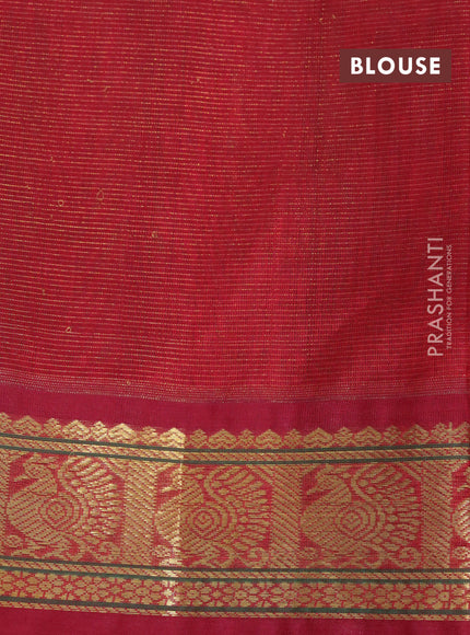 Silk cotton saree green shade and maroon with allover vairaosi pattern and annam zari woven korvai border