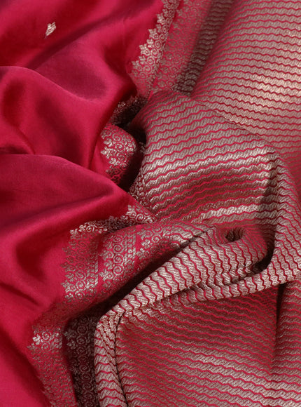 Mushru silk saree pink with zari woven buttas and zari woven butta border