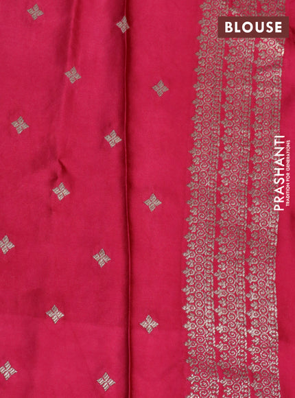 Mushru silk saree pink with zari woven buttas and zari woven butta border