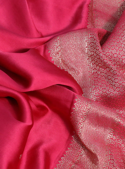 Mushru silk saree pink with zari woven buttas and zari woven butta border