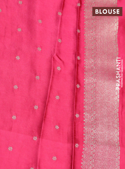 Mushru silk saree pink with zari woven buttas and zari woven butta border