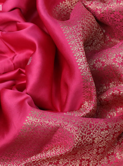 Mushru silk saree pink with zari woven buttas and zari woven butta border