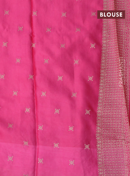 Mushru silk saree pink with zari woven buttas and zari woven butta border