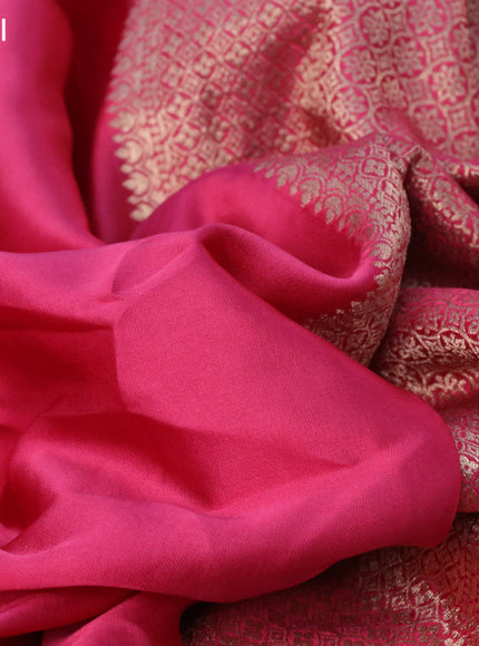 Mushru silk saree pink with zari woven buttas and zari woven butta border