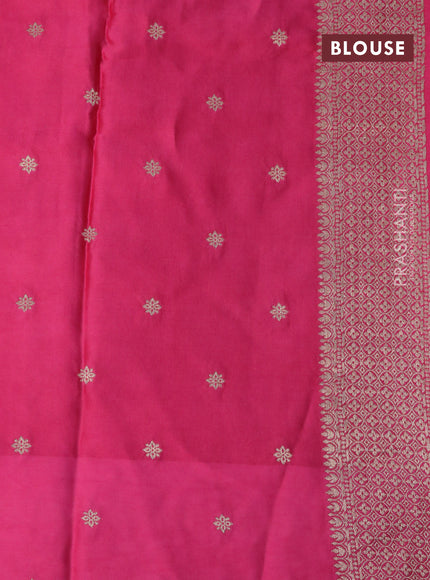 Mushru silk saree pink with zari woven buttas and zari woven butta border