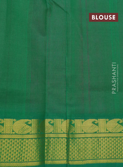 Silk cotton saree pink and green with annam & rudhraksha zari woven buttas and zari woven border