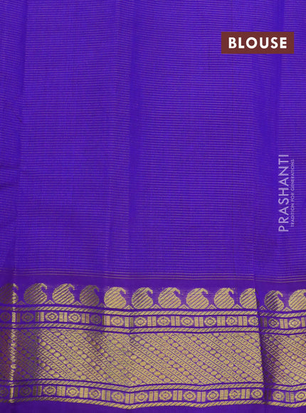 Silk cotton saree light blue and blue with allover vairaosi pattern and paisley zari woven border