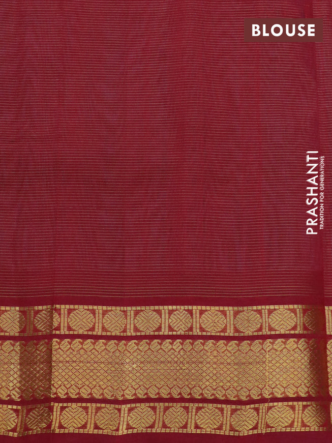 Silk cotton saree grey and maroon with allover vairaosi pattern and rudhraksha zari woven border