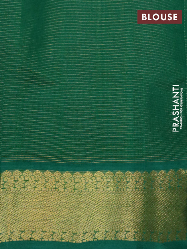 Silk cotton saree pastel grey and green with allover vairaosi pattern and zari woven border