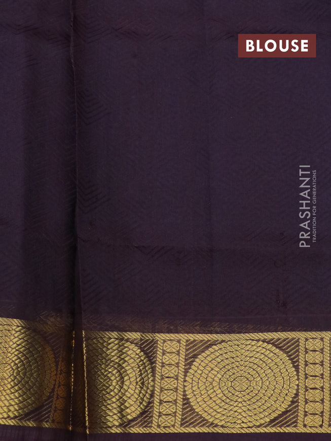 Silk cotton saree light blue and deep jamun shade with allover self emboss jacquard and zari woven border