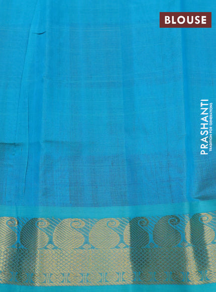 Silk cotton saree maroon and cs blue with allover paalum pazhamum checks & buttas and paisley zari woven border