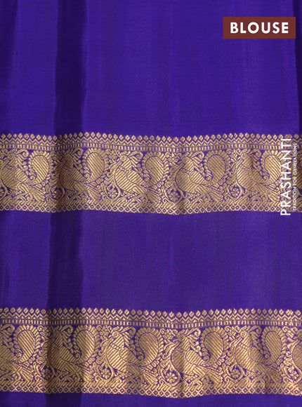 Pure gadwal silk saree pink and blue with silver & gold zari woven buttas and long rettapet zari woven border