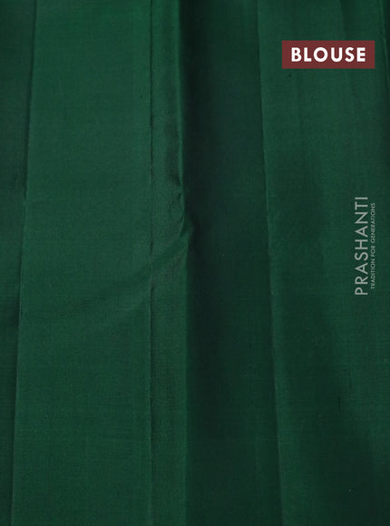 Pure soft silk saree lime yellow and green with allover zari weaves and silver zari woven border