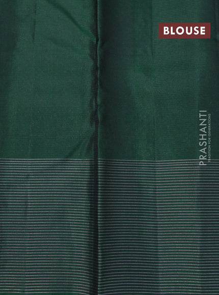 Pure soft silk saree yellow and green with allover zari weaves and silver zari woven border