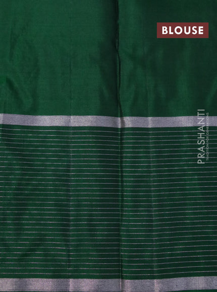 Pure soft silk saree pastel green and green with silver zari woven buttas and long silver zari woven butta border