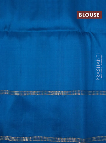 Pure soft silk saree yellow and cs blue with allover zari checks & buttas and rettapet zari woven border