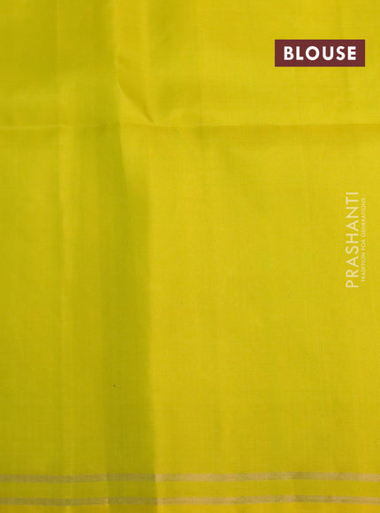 Pure soft silk saree lime yellow with rudhraksha zari woven buttas and zari woven simple border