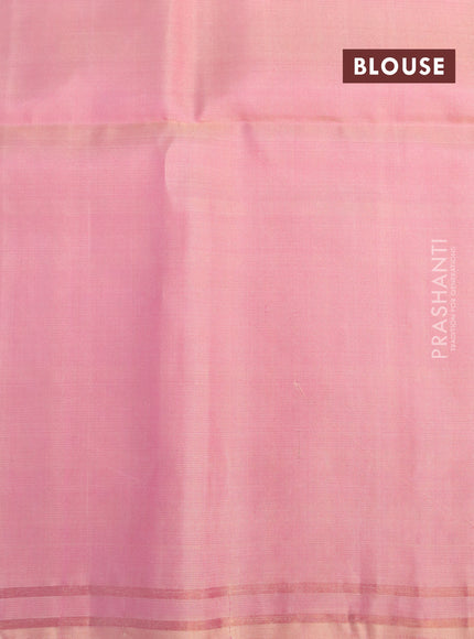 Pure soft silk saree pastel pink with rudhraksha zari woven buttas and zari woven simple border