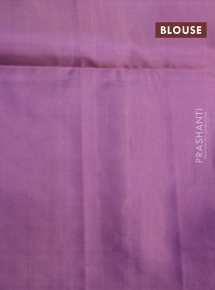 Pure soft silk saree lime yellow and pastel lavender shade with silver zari woven buttas in borderless style