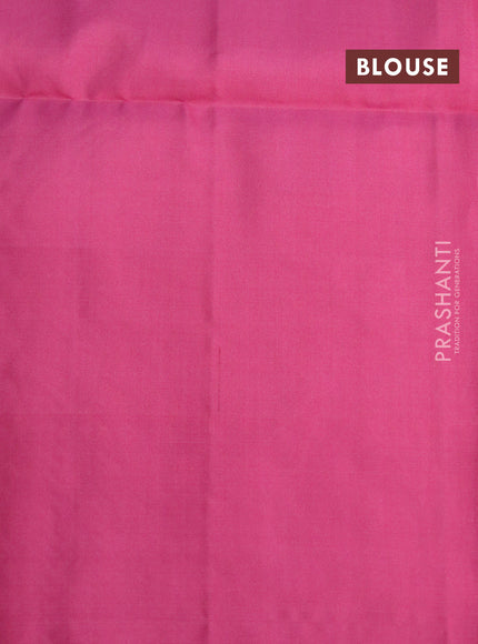 Pure soft silk saree pink with silver zari woven buttas in borderless style